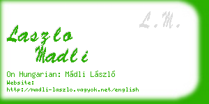 laszlo madli business card