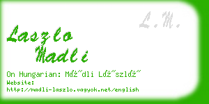 laszlo madli business card